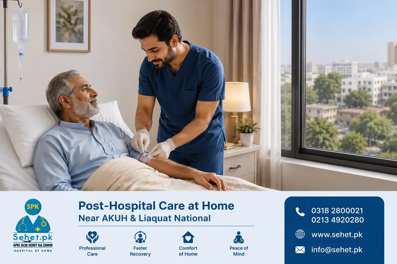 Post-Hospital Care at Home Near AKUH & Liaquat National